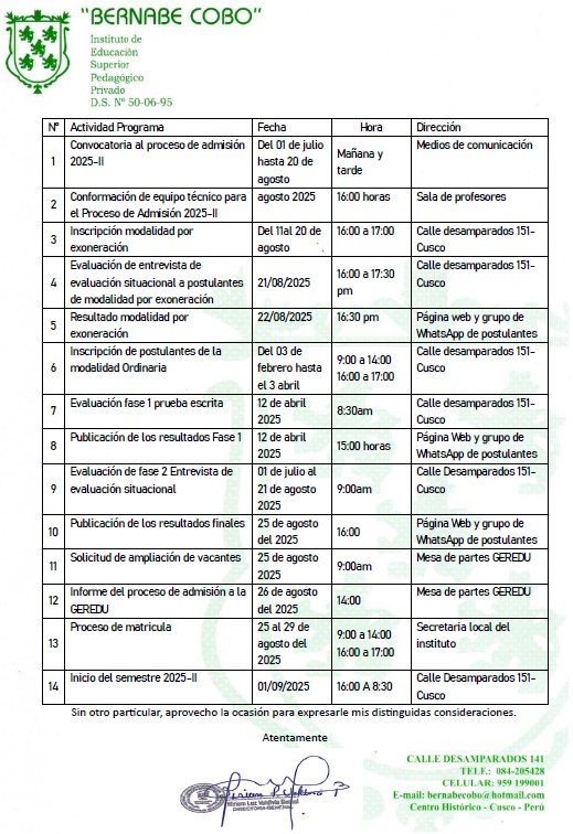 RESULTADOS DE EXAMEN DE ADMISIÓN 2025-II
